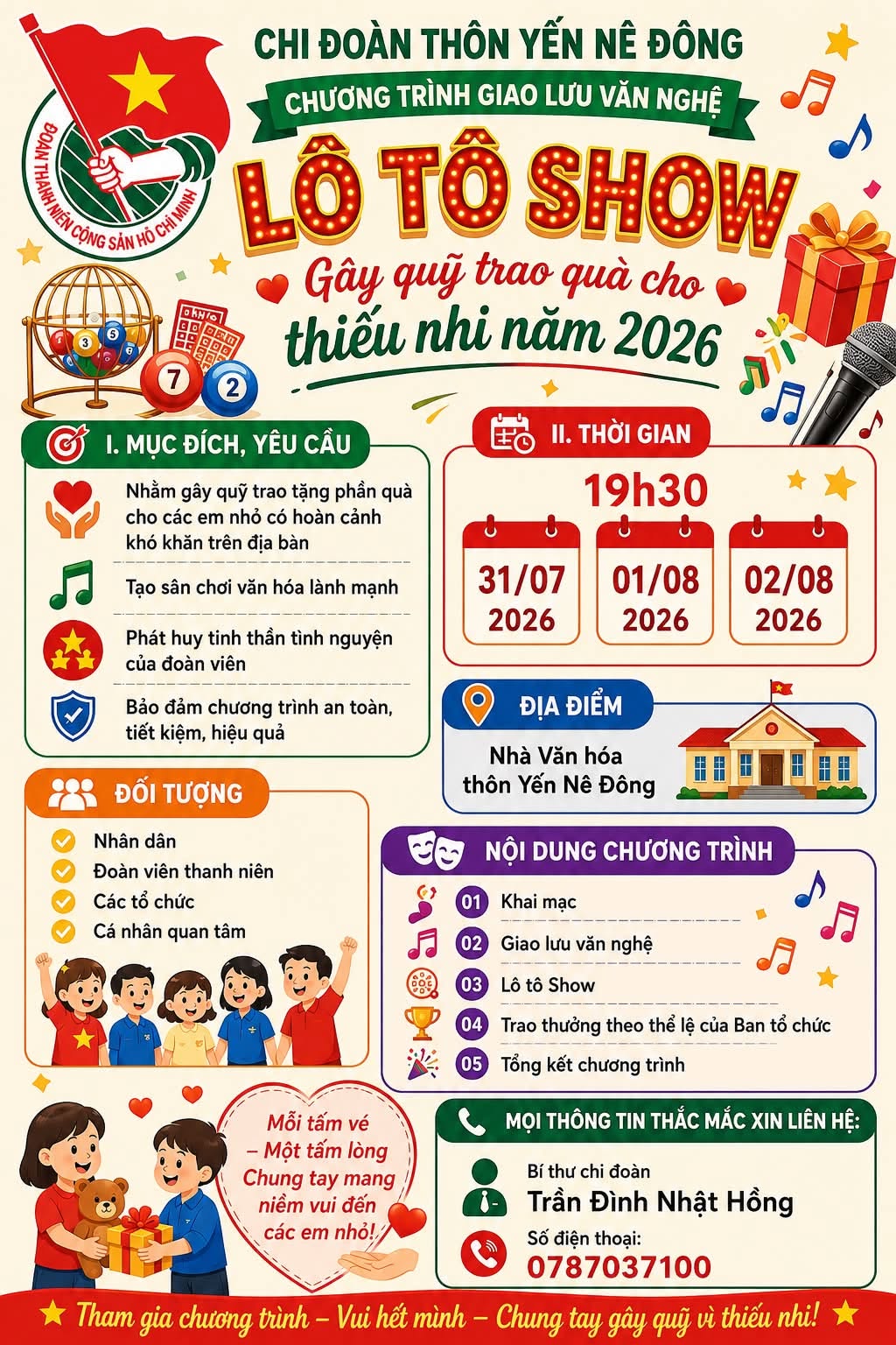 Chương trình giao lưu văn nghệ "Lô Tô Show" – gây quỹ trao quà cho thiếu nhi năm 2026